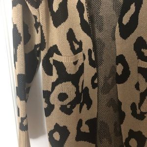Long Animal Print Cardigan